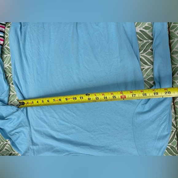 Boden | light Blue Striped Cuff Long Sleeve Boat Neck Tee, Large - Picture 6 of 8